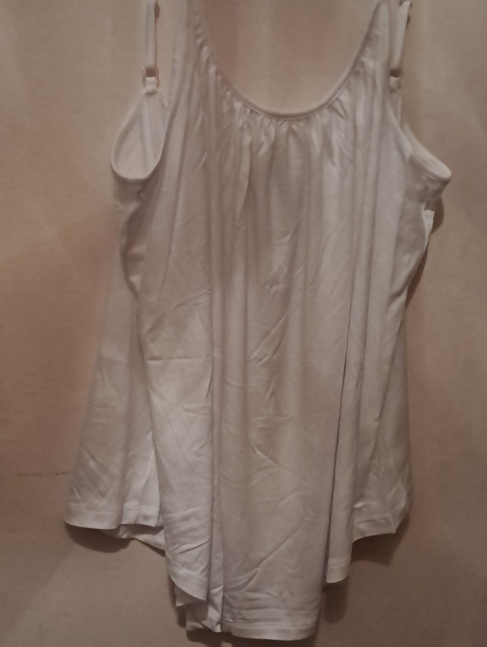 Women's White Scoop Neck Camisole Tank with Adjustable Straps XL